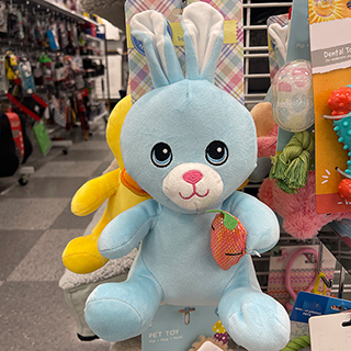 Cute and affordable easter bunny dog toy from Ross.
