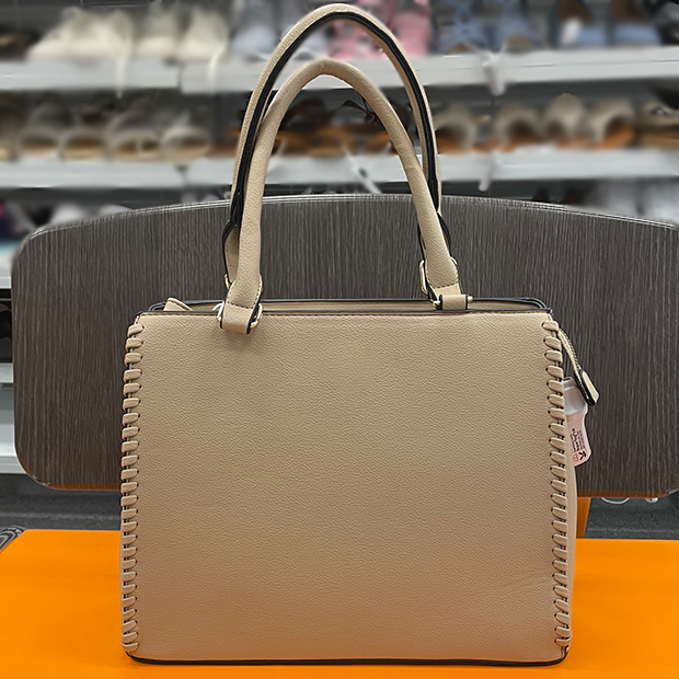 Tan handbag with whipstitch details for a great price at Ross dress for less.