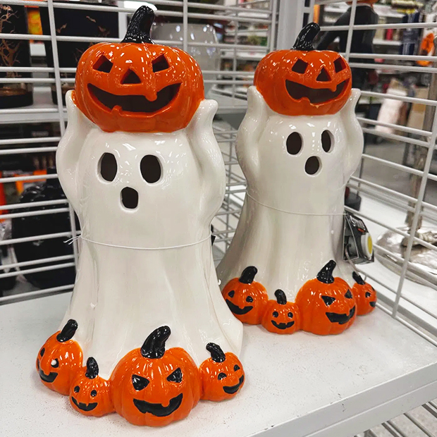 Two ghosts holding pumpkins found in store at Ross.